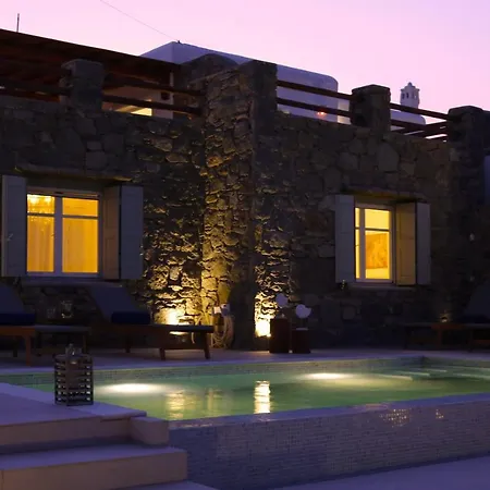 Mykonian Luxury Light Blue Villa With Private Pool אורחן *