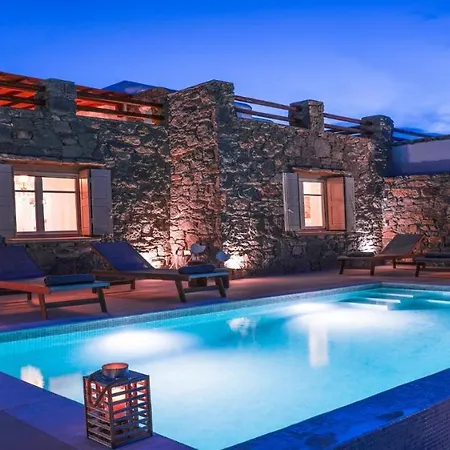 Mykonian Luxury Light Blue Villa With Private Pool אורחן *